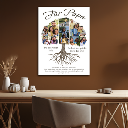 Fotocollage-Baum – personalisierter Leinwanddruck