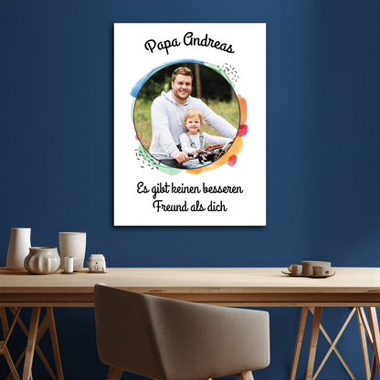 Papa ist der beste Freund – personalisierter Leinwanddruck