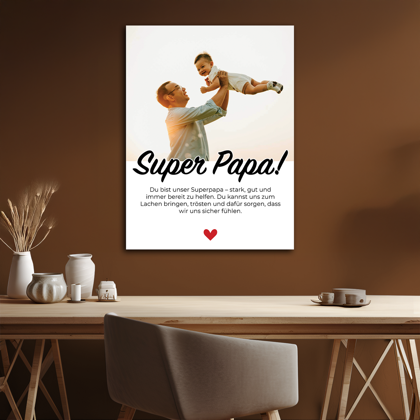 Super Papa! – personalisierter Druck auf Leinwand