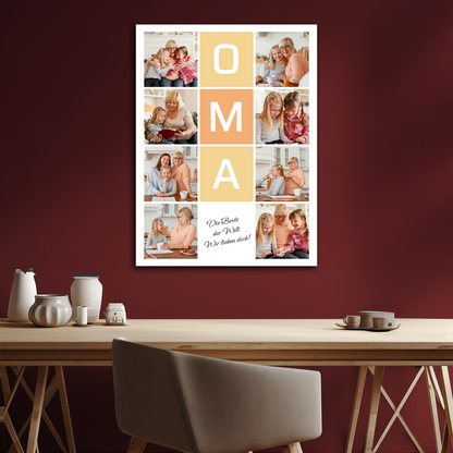 Die tollste Oma der Welt – eine Collage auf Leinwand für die Oma