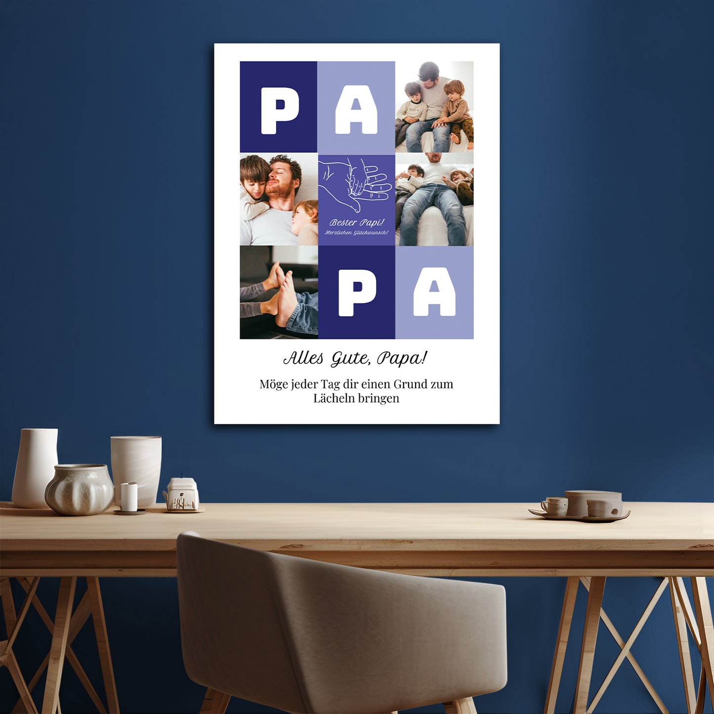 Alles Gute, Papa! – personalisierter Leinwanddruck