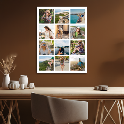 Geburtstags-Fotocollage mit 12 Fotos - Leinwandcollage für Frau