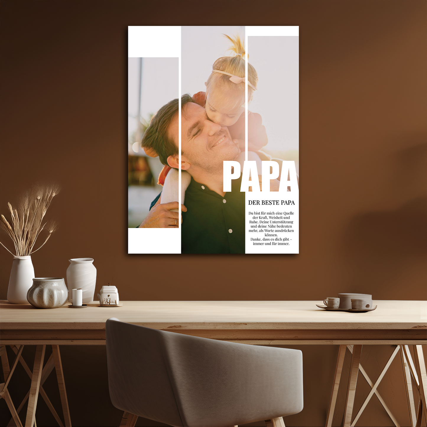 Das beste Papa-Foto + Text – personalisierter Leinwanddruck