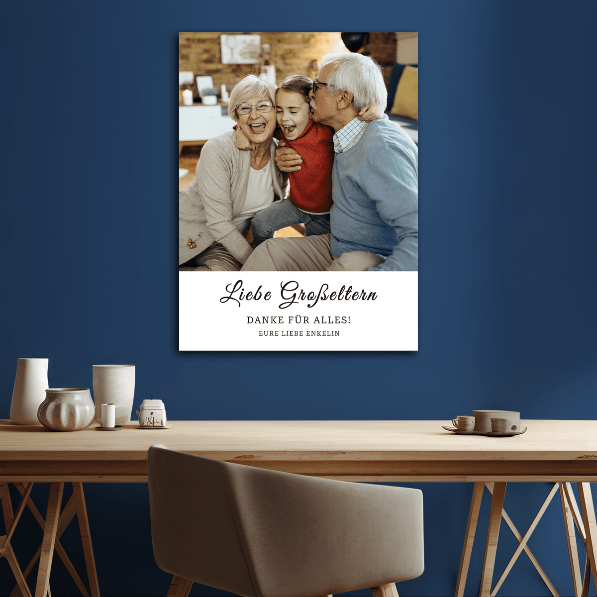 Vielen Dank für alles! – Personalisierter Leinwanddruck für die Großeltern - Emmygift.de