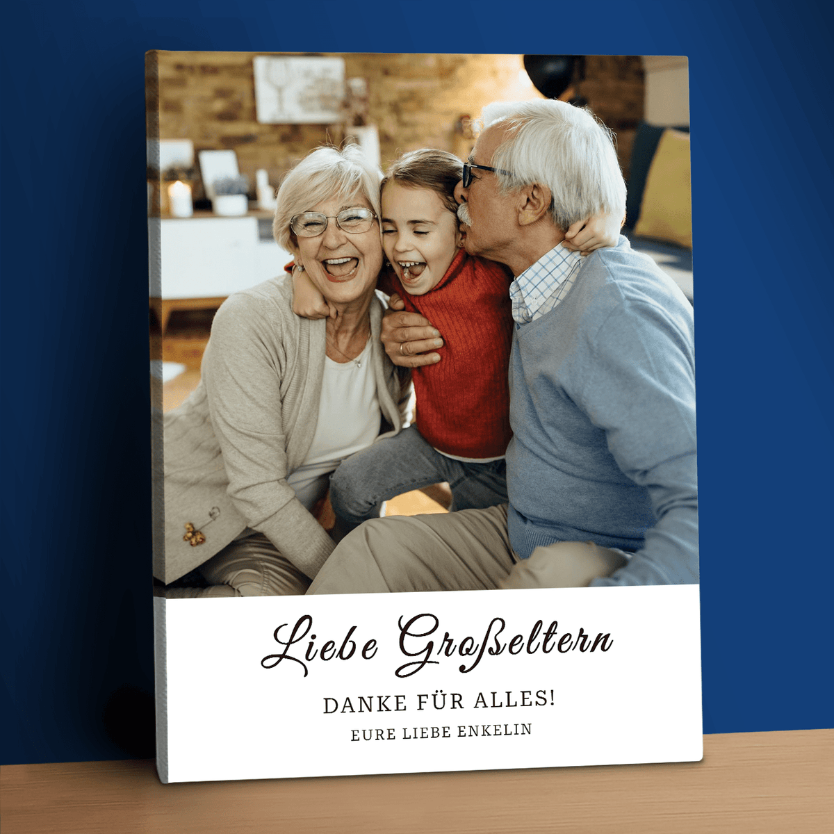 Vielen Dank für alles! – Personalisierter Leinwanddruck für die Großeltern - Emmygift.de