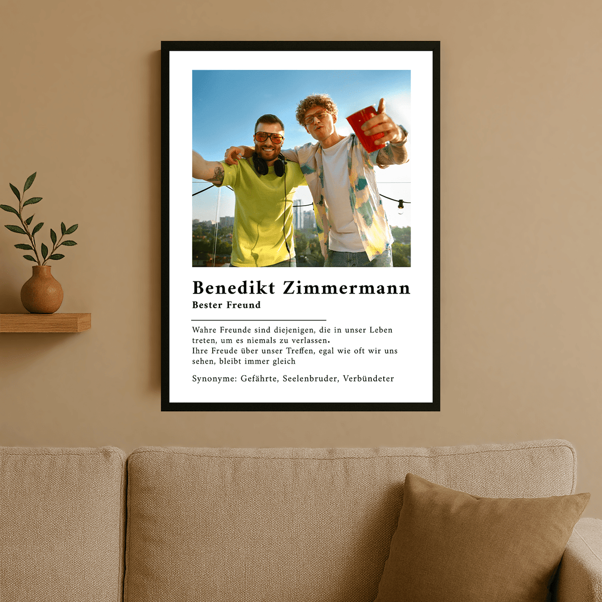 Wahre Freunde - personalisiertes Poster für einen Freund - Emmygift.de