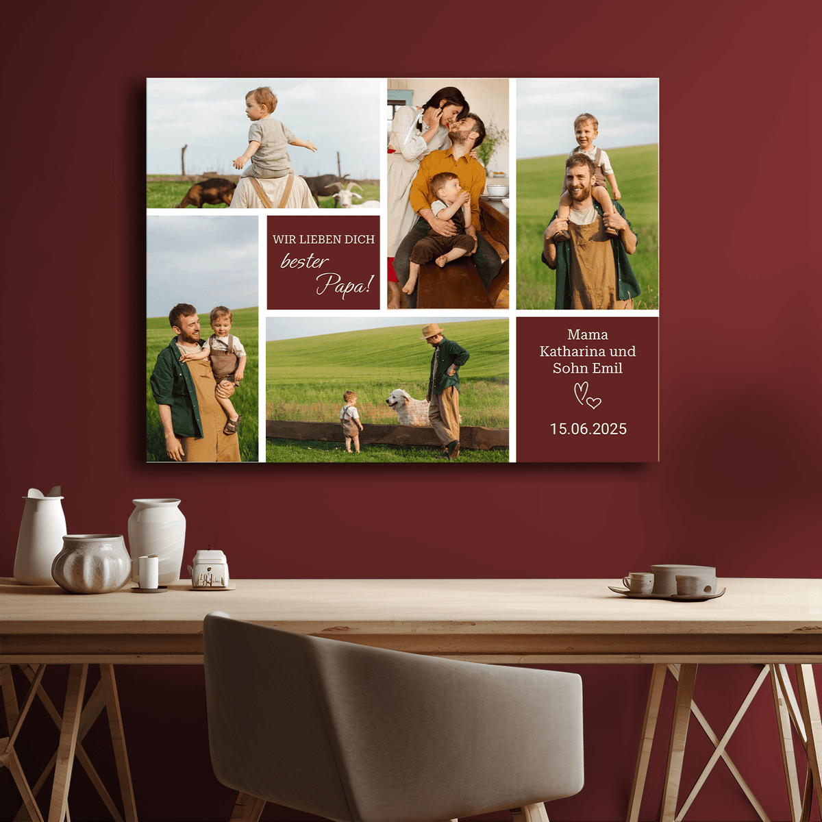 Wir lieben dich – personalisierter Leinwanddruck - Emmygift.de