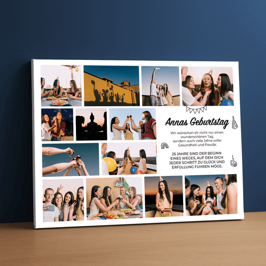 Zu deinem 25. Geburtstag – Fotocollage auf Leinwand für eine Freundin - Emmygift.de
