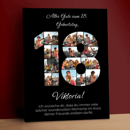Zum 18. Geburtstag – Fotocollage auf Leinwand für sie - Emmygift.de