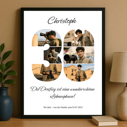 Zum 30. Geburtstag – personalisiertes Poster für einen Mann - Emmygift.de