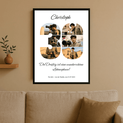 Zum 30. Geburtstag – personalisiertes Poster für einen Mann - Emmygift.de