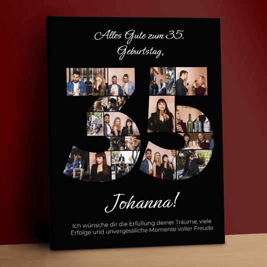 Zum 35. Geburtstag – Fotocollage auf Leinwand für eine Freundin - Emmygift.de