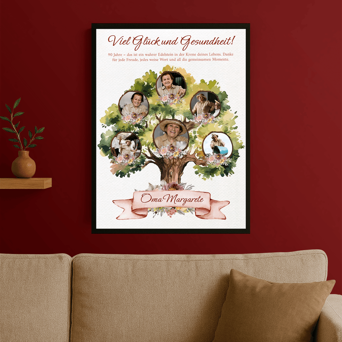 Zum 90. Geburtstag – personalisiertes Poster für Oma - Emmygift.de