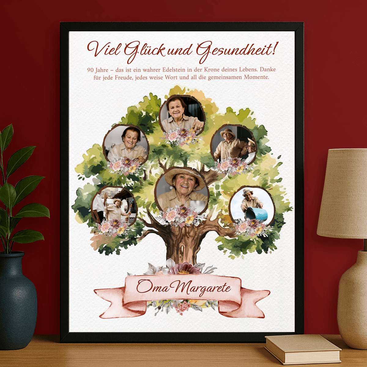 Zum 90. Geburtstag – personalisiertes Poster für Oma - Emmygift.de