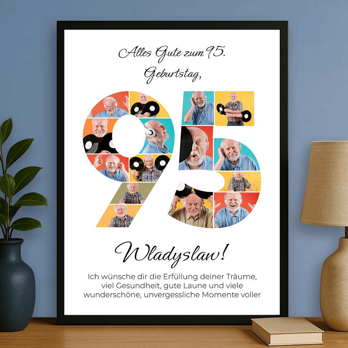 Zum 95. Geburtstag – personalisiertes Poster für einen Mann - Emmygift.de