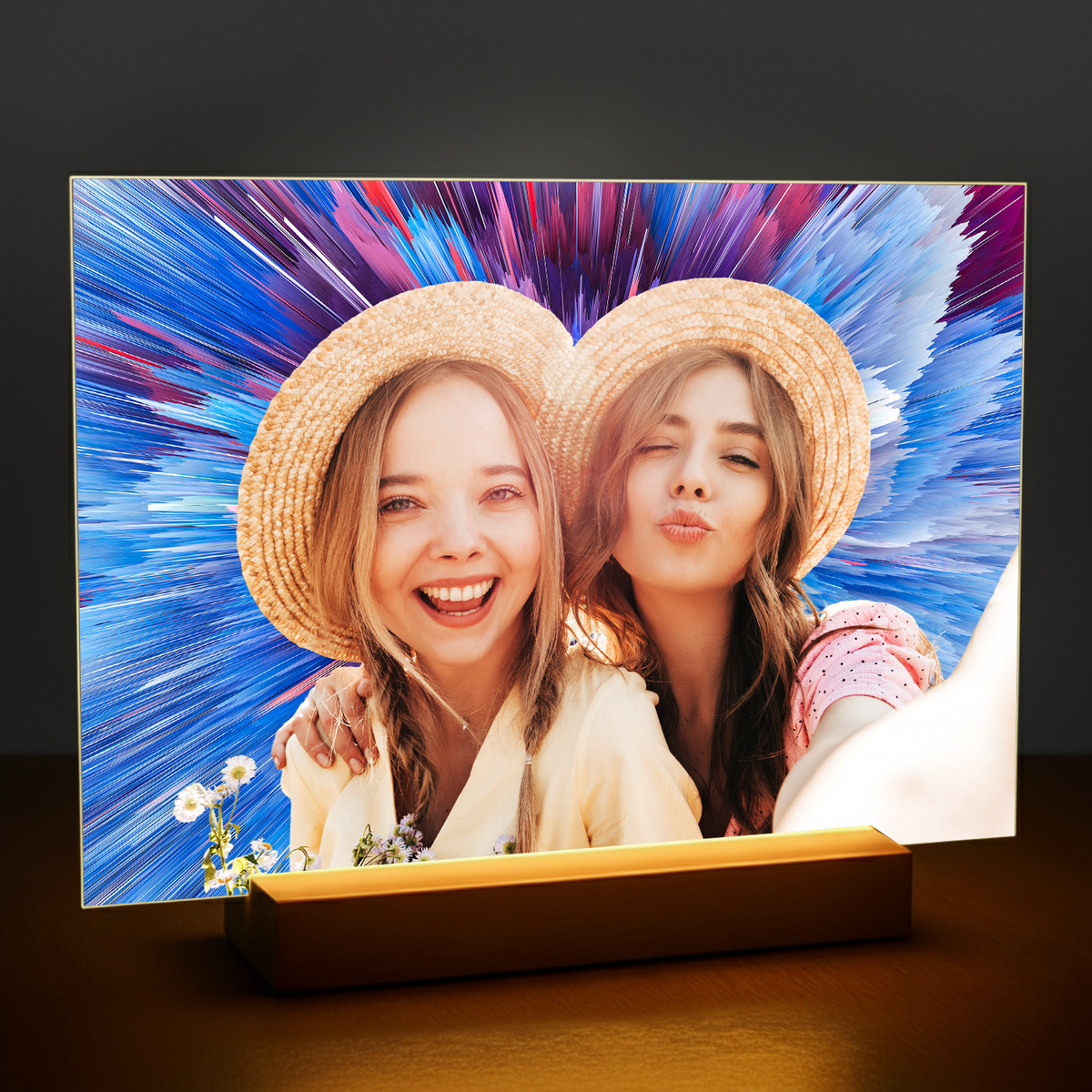 Zwei Freundinnen - Acrylglas Porträt für die beste Freundin - Emmygift.de