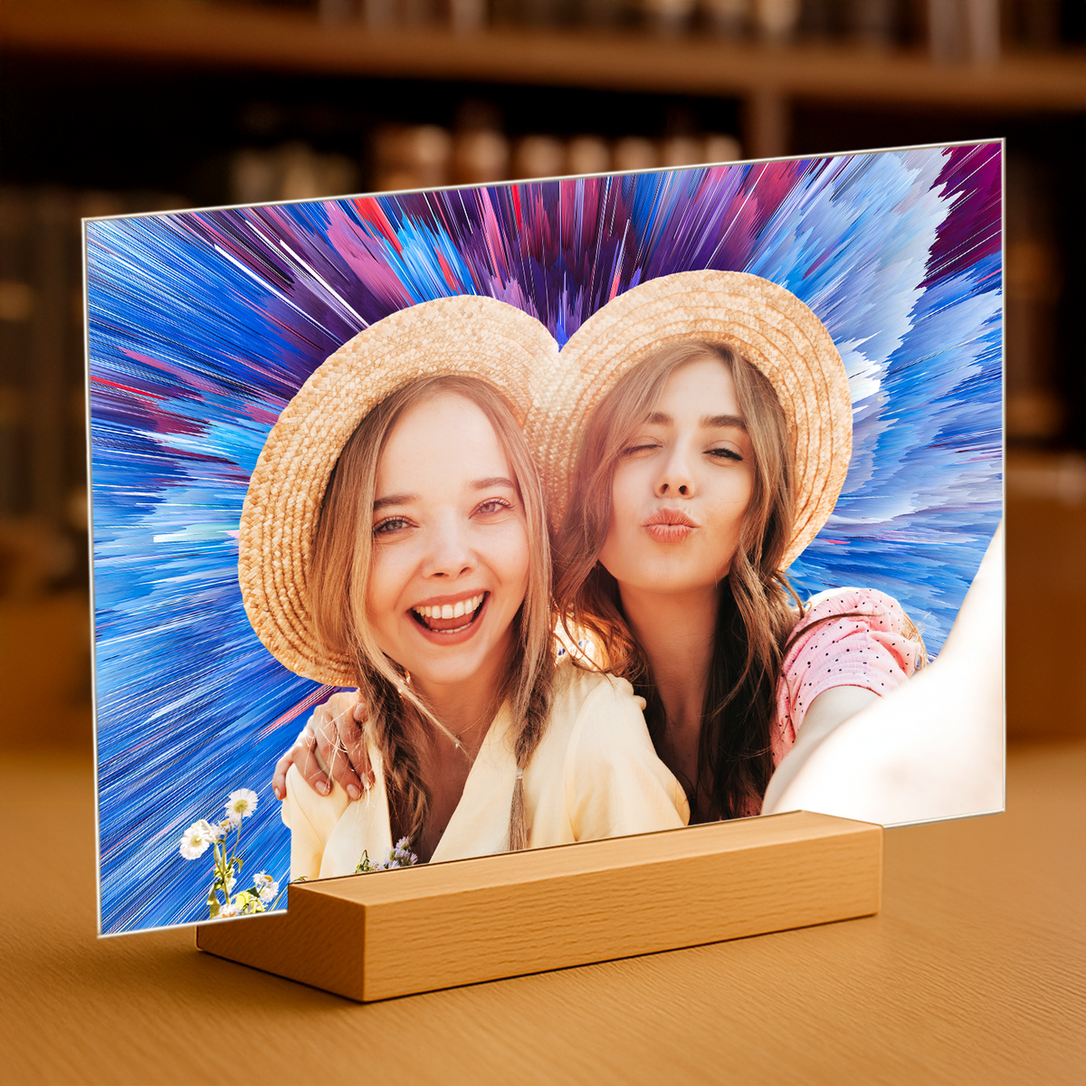 Zwei Freundinnen - Acrylglas Porträt für die beste Freundin - Emmygift.de
