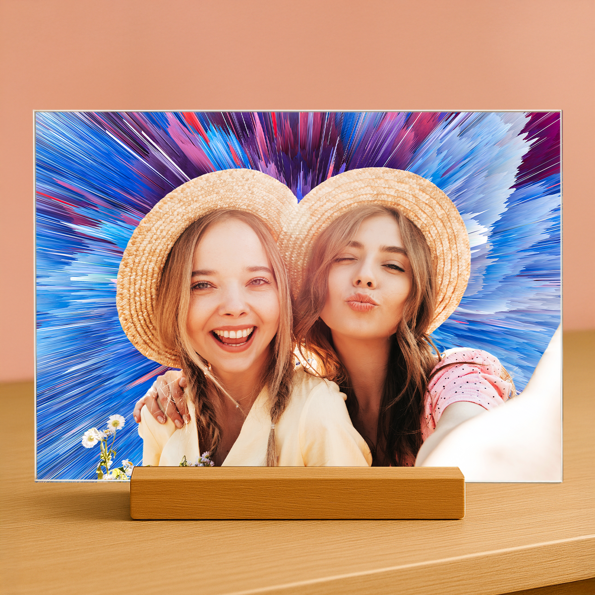 Zwei Freundinnen - Acrylglas Porträt für die beste Freundin - Emmygift.de